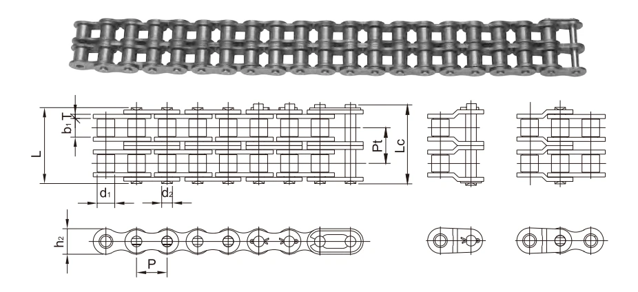 Double-Strand Roller Chain Size Chart