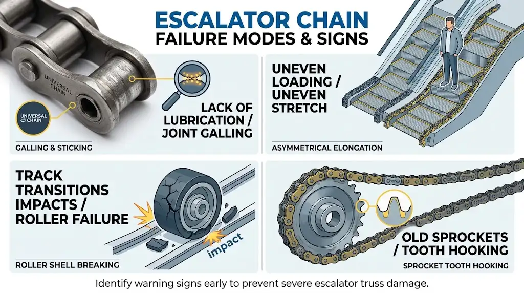 ESCALATOR CHAIN
FAILURE MODES & SIGNS